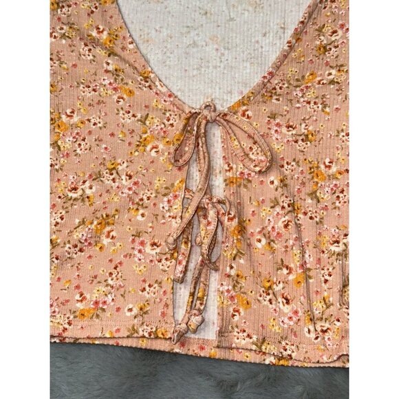Coquette Soft Girl Dainty Floral Double Bow Tie SS Cardigan XS - Picture 3 of 7